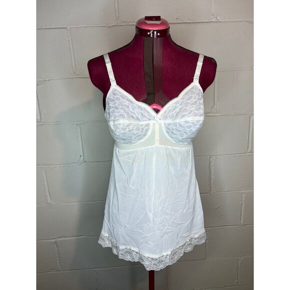 slip negligee nightgown white lace bust - Picture 1 of 9